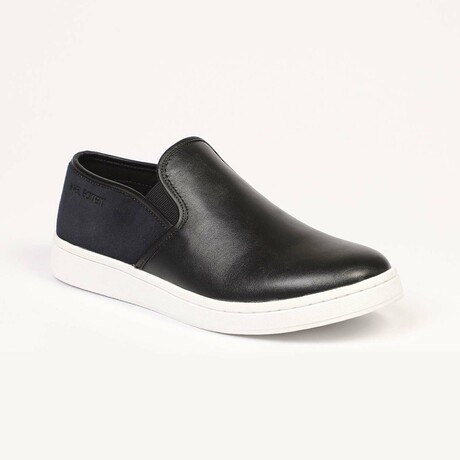 Slip On Logo Shoes // Black + Navy (Euro Size: 35)