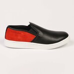 Slip On Logo Shoes // Black + Red + White (Euro Size: 36)