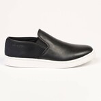 Slip On Logo Shoes // Black + Navy (Euro Size: 35)