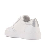 Contrast Heel Leather Sneaker // White + Silver (Euro: 45)