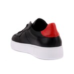Contrast Heel Leather Sneaker // Black + Red (Euro: 43)
