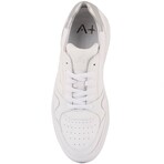 Contrast Heel Leather Sneaker // White + Silver (Euro: 45)