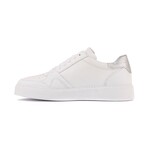 Contrast Heel Leather Sneaker // White + Silver (Euro: 45)