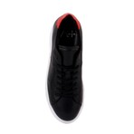 Contrast Heel Leather Sneaker // Black + Red (Euro: 43)