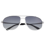 Asteroid Polarized Sunglasses // Silver Frame + Black Lens