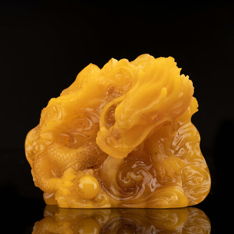 Carved Amber Dragon