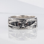 Mummy Silver Ring with Red Cubic Zirconia // Silver (9)