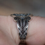 Sleipnir Ring with Viking Ornament // Silver (9)