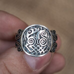 Sleipnir Ring with Viking Ornament // Silver (9)