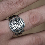 Sleipnir Ring with Viking Ornament // Silver (9)