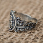 Sleipnir Ring with Viking Ornament // Silver (9)