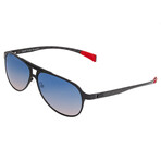 Apollo Polarized Sunglasses // Black Frame + Blue Lens