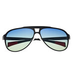 Apollo Polarized Sunglasses // Black Frame + Blue Lens