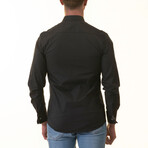Reversible French Cuff Dress Shirt // White + Black Checkered Print (L)