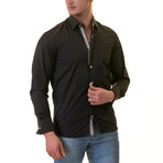 Reversible French Cuff Dress Shirt // White + Black Checkered Print (S)