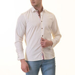 Reversible French Cuff Dress Shirt // White + Red Floral Lined (S)