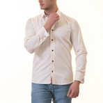 Reversible French Cuff Dress Shirt // White + Red Floral Lined (M)