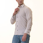 Reversible French Cuff Dress Shirt // Creme Floral Lined (L)