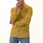 Floral Lined French Cuff Dress Shirt // Mustard + Multi (4XL)