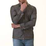Reversible French Cuff Dress Shirt // Gray Tropical Lined (M)