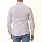 European Made & Designed Reversible Cuff French Cuff Dress Shirt // Style 2 // White + Black (4XL)