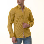 Floral Lined French Cuff Dress Shirt // Mustard + Multi (3XL)