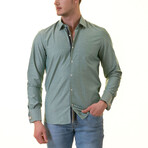 Reversible French Cuff Dress Shirt // Green Contrast Pattern (S)