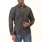 Reversible French Cuff Dress Shirt // Gray Tropical Lined (L)