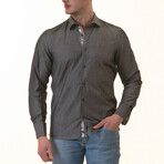 Reversible French Cuff Dress Shirt // Gray Tropical Lined (4XL)