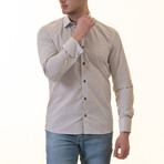 Reversible French Cuff Dress Shirt //White + Black Contrast Pattern Style 2 (XL)