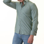 Reversible French Cuff Dress Shirt // Green Contrast Pattern (L)
