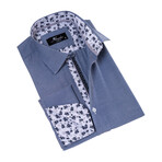 Reversible French Cuff Dress Shirt // Gray Floral Lined (M)