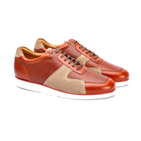 Aero Leather Sneakers // Cognac (US: 7)