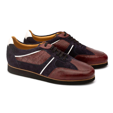 Arco Leather Sneakers // Navy + Burgundy (US: 7)