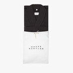 Waffle Knit Bathrobe // Black (Small/Medium)