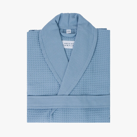 Waffle Knit Bathrobe // Warm Blue (Small/Medium)