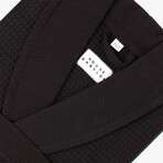 Waffle Knit Bathrobe // Black (Small/Medium)