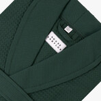 Waffle Knit Bathrobe // Green (Small/Medium)