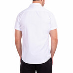 Paisley Short-Sleeve Button-Up Shirt // White (2XL)