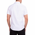 Diamond Short-Sleeve Button-Up Shirt // White (L)