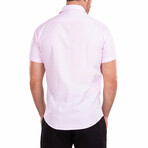 Diamond Short-Sleeve Button-Up Shirt // Pink (S)
