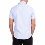 Diamond Short-Sleeve Button-Up Shirt // Light Blue (L)