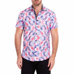 Kaleidoscope Short-Sleeve Button-Up Shirt // White (XS)