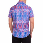 Kaleidoscope Short-Sleeve Button-Up Shirt // Blue (S)