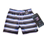 Boardwalk Stripes Pool Shorts // Black (M)