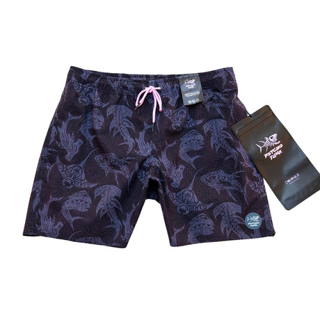 Tribal Fish Pool Shorts // Black (S)