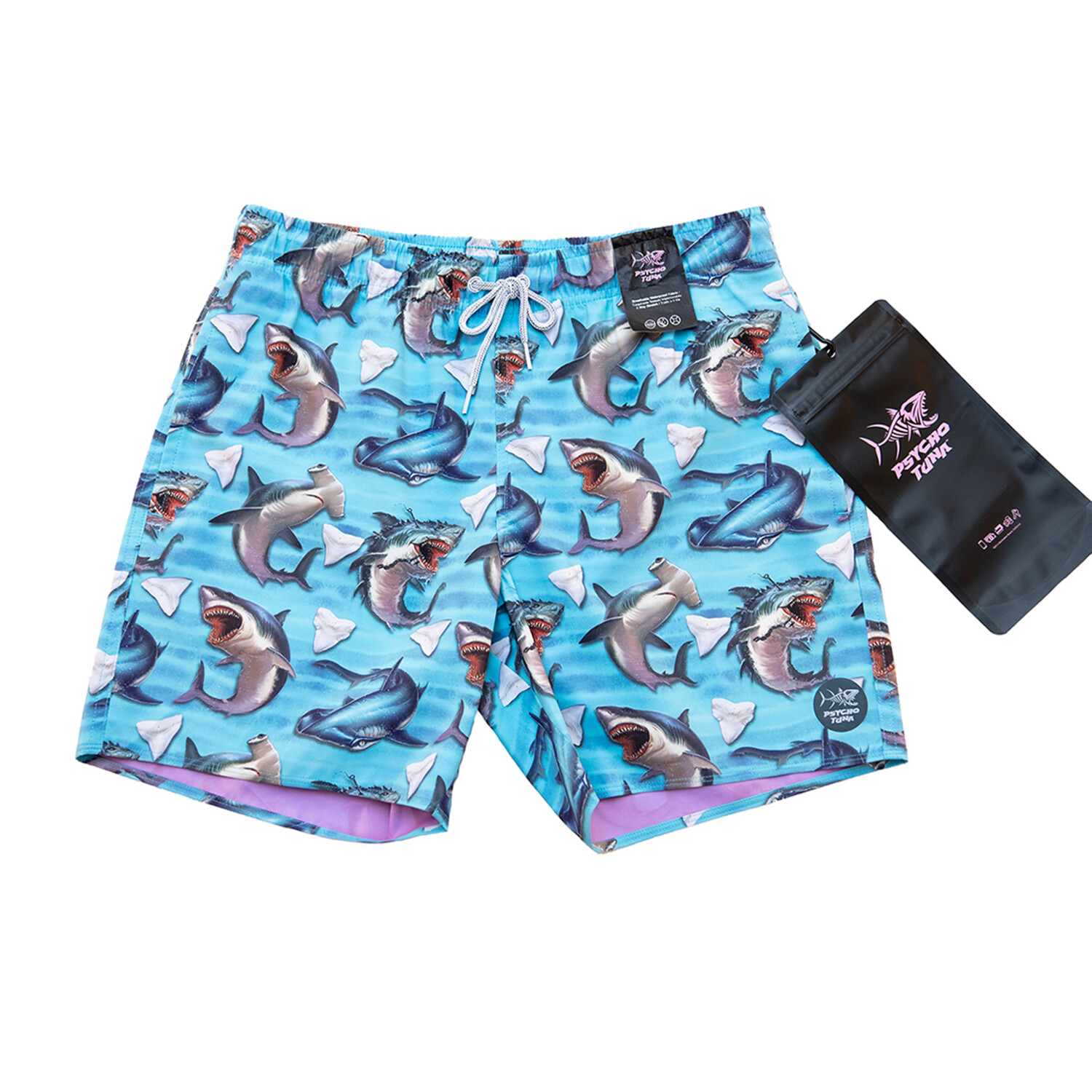 Shark Bite Pool Shorts // Blue Radiance (2XL) - Psycho Tuna - Touch of ...