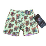 Tiki Warriors Pool Shorts // Paradise Green (2XL)