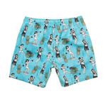 Hawaiian Hula Girls Pool Shorts // Blue Radiance (M)