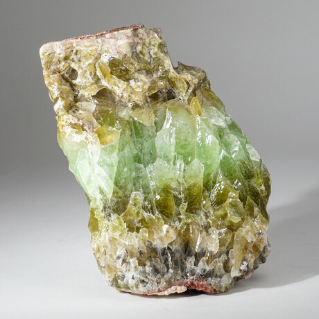 Genuine Green Calcite Crystal Cluster V2